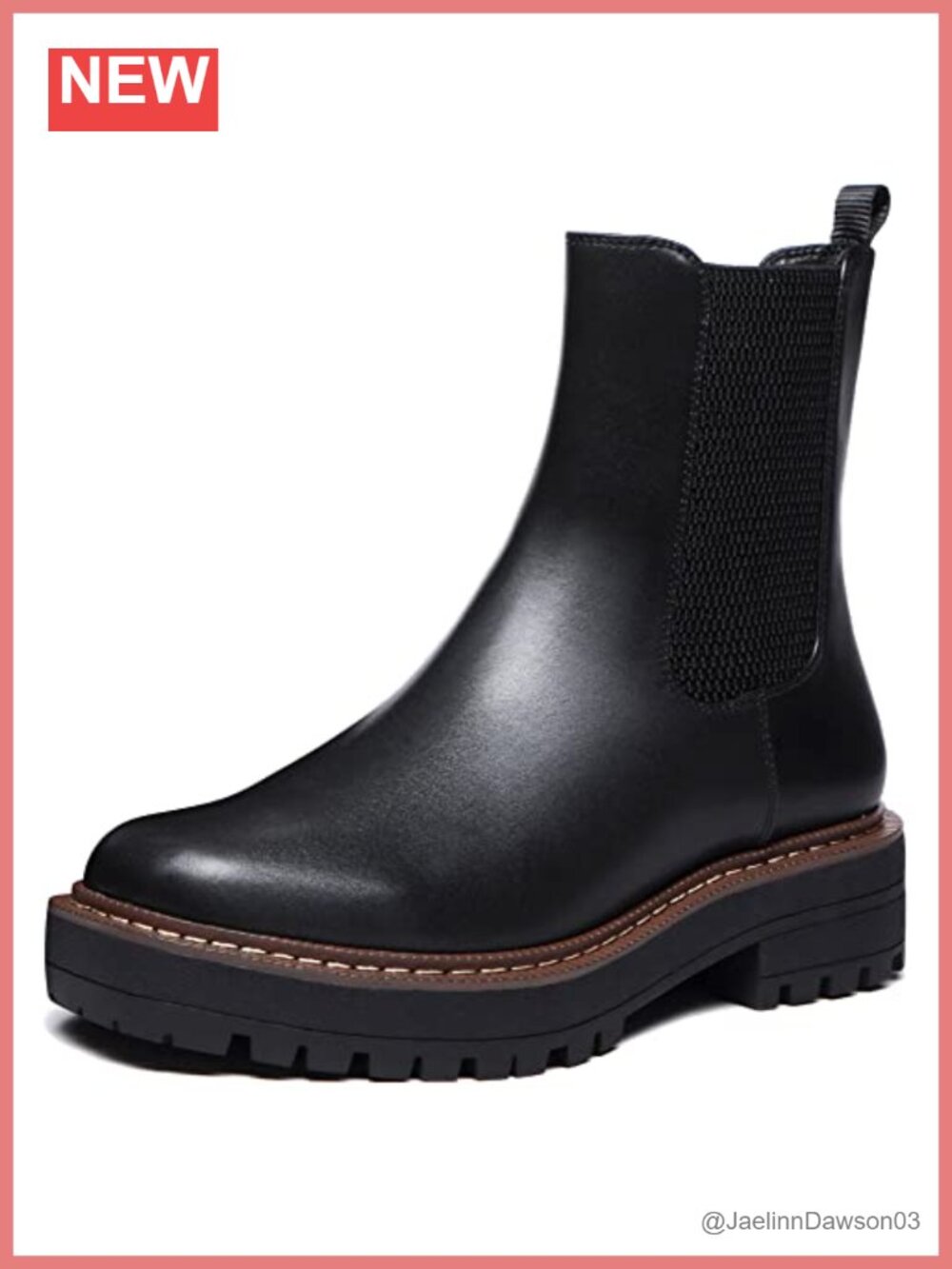 Low Heel Chelsea Platform Ankle Boots Faux Leather Waterproof